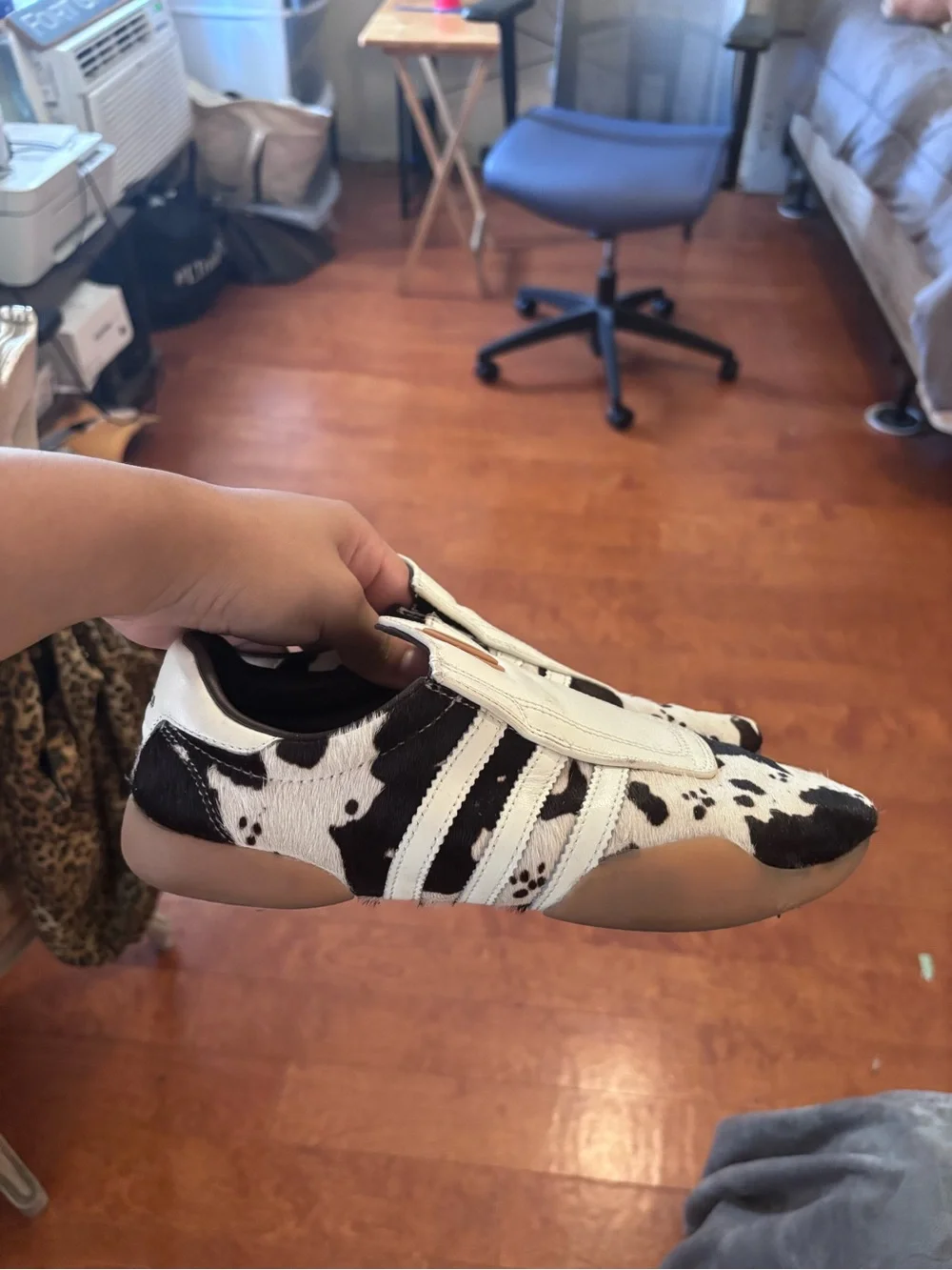 Adidas taekwondo cow print sneakers